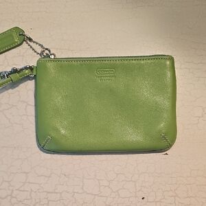 Coach Green Leather Wristlet